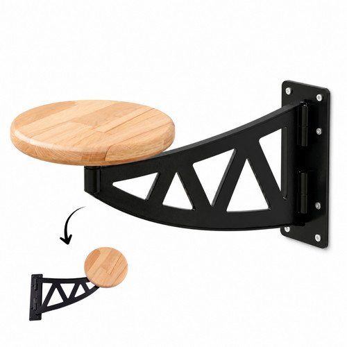Wall mount swing out - wall, stool