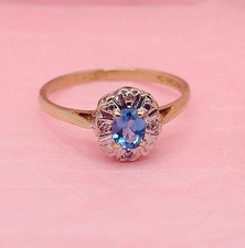 Vintage 9CT Aquamarine and