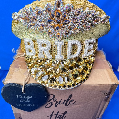 Gold bride captain hat hen - gold,
