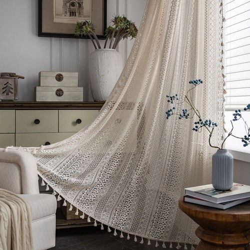 Boho tassel crochet curtains - boho,