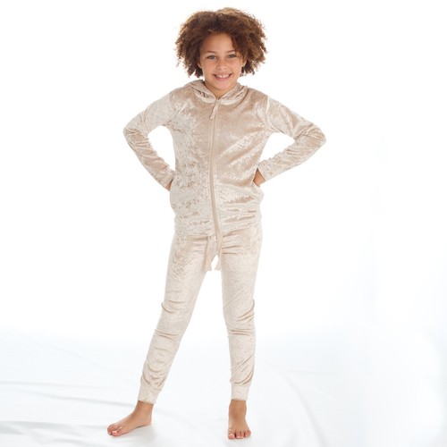 Girls velour tracksuit crushed - tracksuit,