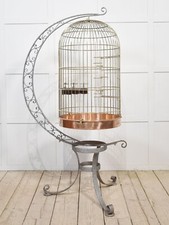 Substantial Brass & Copper Dome Birdcage | Ornate Victorian Style Aviary on Wrou