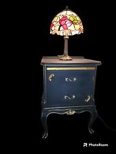 UPCYCLED Mini bar cabinet, hand painted with mirror shelf