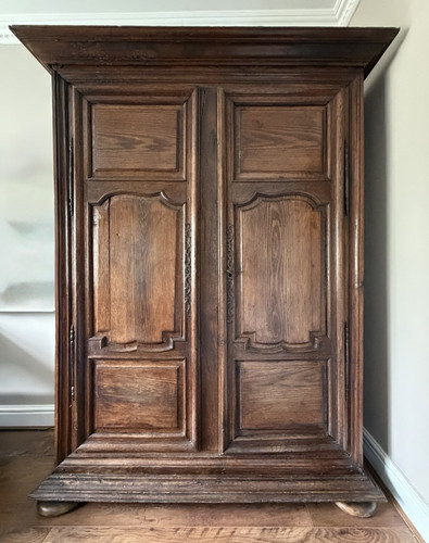 Antique french oak wardrobe - french,