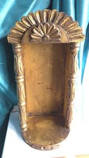 Gilt Wood Altar Shelf Wooden Gilded Recessed Tall Shrine Reclaimed Wall Display
