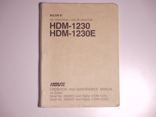 Sony hdm 1230 hdvs - sony, hd