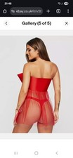 Ann Summers All Wrapped Up Bow Babydoll Red Satin S - M/ 10-14