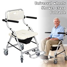 Foldable Wheeled Commode Chair