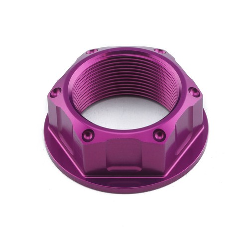 Aluminium flanged top yoke nut - aluminium,