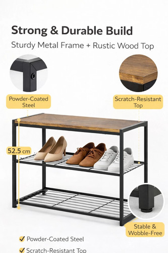 Tier shoe rack metal - rack,