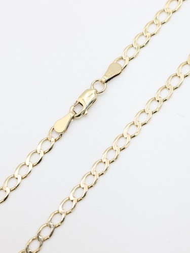 Gold flat curb chain 9ct - gold,