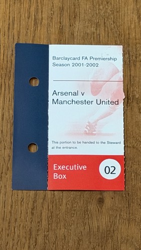 Ticket 2001 arsenal v - 2001/02,
