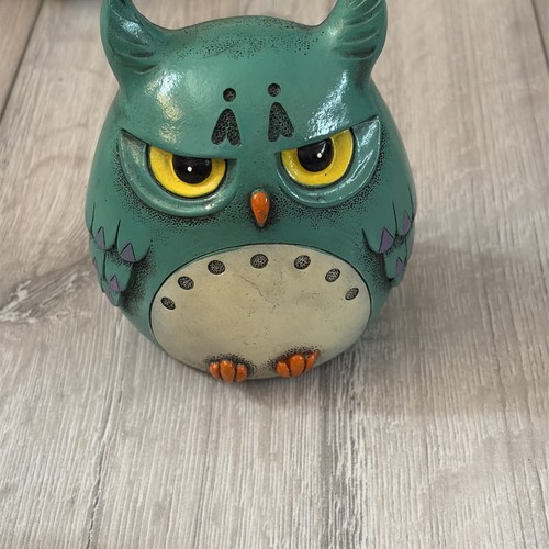 Turquoise owl money box - owl,
