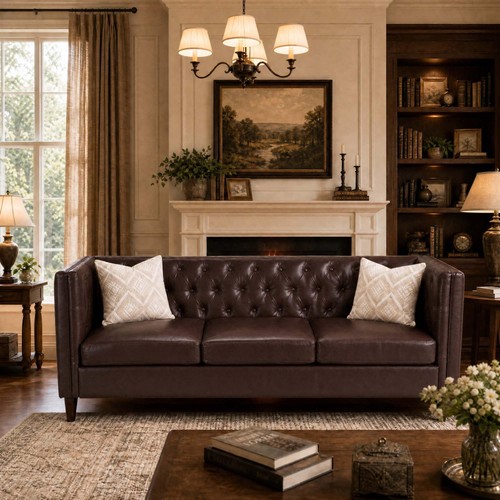 Modern leather couch mid - leather,