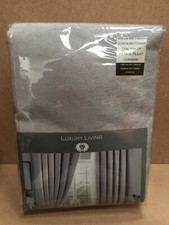 pencil pleat chenille grey  curtains 168cm width x 229cm drop thermal blackout