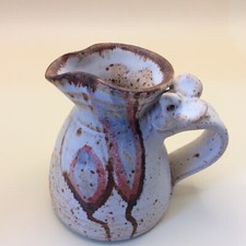Vintage Studio Pottery Small Jug with Field Mice on Handle