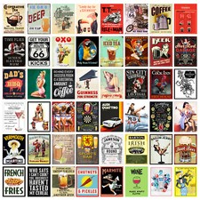 Metal Wall Signs Retro Vintage Tin Plaque Home Bar Man Cave Beer Garage Sign N02