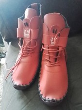 OY Comfortable Casual Shoes Soft High Top Red Flex Sole Uk 7 EUR 41