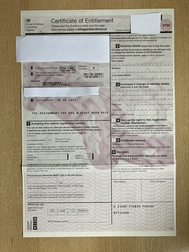 P26 crv registration - registration, number