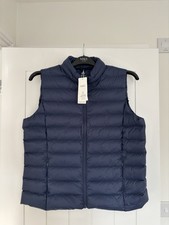 MARKS & SPENCER WOMENS FEATHER & DOWN NAVY BLUE GILET BODYWARMER Size 16 Bnwt