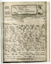 AIRGRAPH MEF ME/34 from HQ C.M.Police [Corps Military Police] to Newport Mon