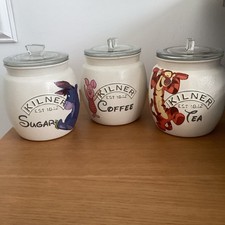 KILNER JARS TEA COFFEE & SUGAR DISNEY  PIGLET - TIGGER AND EEYORE LIDDED