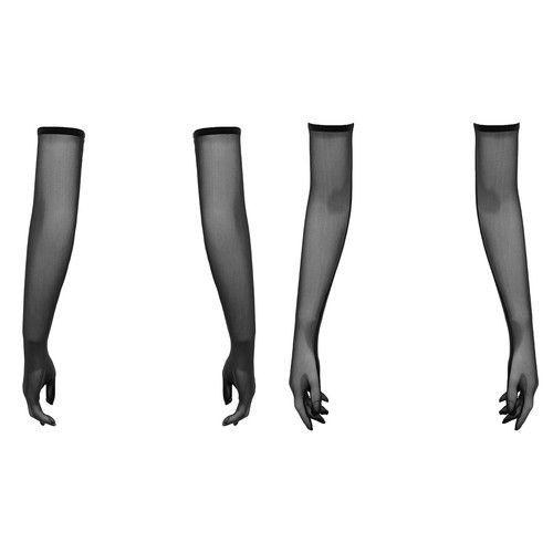 Sheer mesh long gloves - mesh,