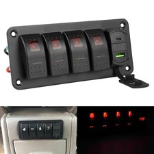 4 Gang Red LED Toggle Switch