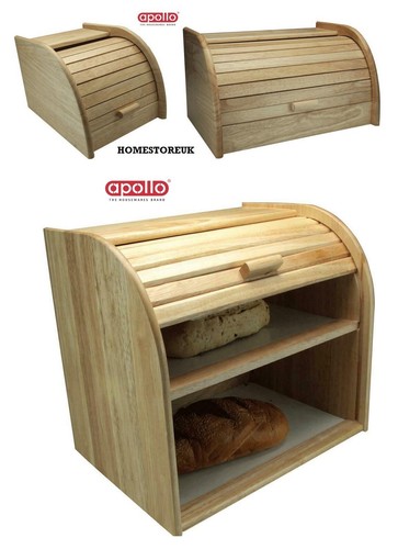 Bread bin beech wood wooden - beech,