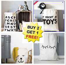 New Canvas Storage Bag Basket Laundry Home Storage Baby Clothes Bedding Toy Bag 