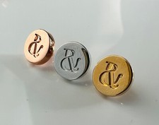 10 pcs Ralph & Russo Designer Logo Shank Buttons 10mm Metal Gold Silver Rose