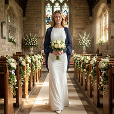 Blue bridal wedding mohair