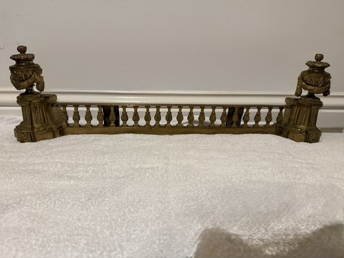 Antique brass fire fender - brass, –