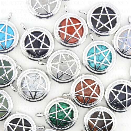Crystal pentagram pendant - crystal,