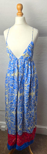 Zara blue cream paisley maxi - &,