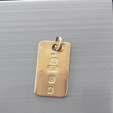 9ct gold ingot - gold, pendant