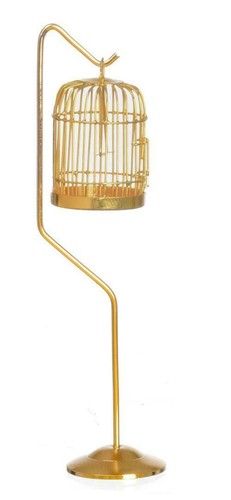 Dolls house brass bird cage - cage, &