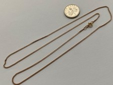 2o" 375 9ct YELLOW GOLD Flat Curb Chain 1mm Wide Necklace 2.3 GRAM