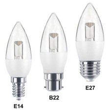 4 x 5W LED Clear Candle Light Bulb E14 B22 E27 only £7.99 Delivered