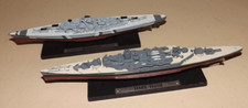 Scale models hms Hood and bismark world war 2 navy ships sea British german