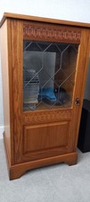 Solid oak hi-fi cabinet with