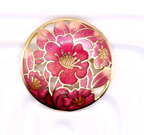 Vintage red flower brooch - vintage,