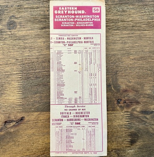 Vintage greyhound bus schedule - vintage,