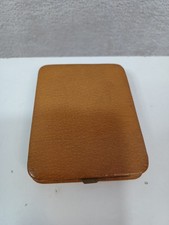 Almeo Cigarette Case Made in England Brown Vintage Retro 70s Possibly Leather