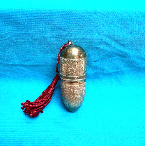 Antique brass edwardian etui - brass,