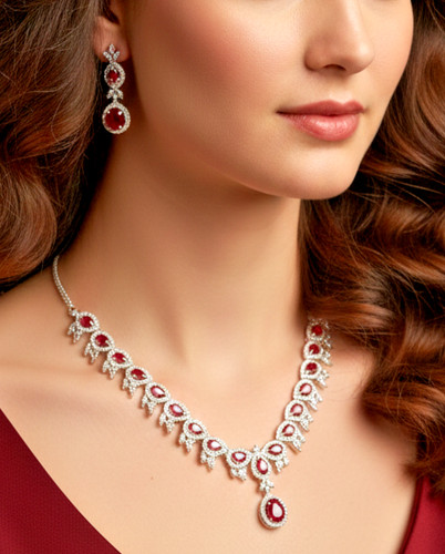 White gold filled - ruby, &
