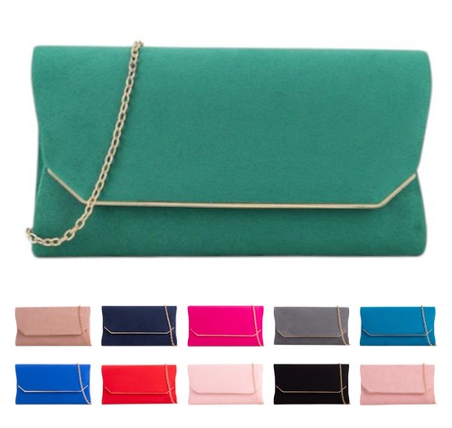 Ladies plain suede clutch bag - ladies,