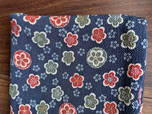 Navy floral furoshiki - , kyoto