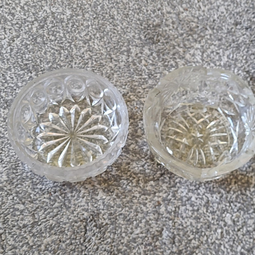 Cut glass starburst sugar bowl - starburst,