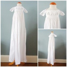 Antique Regency Christening Dress Gown Babys Baptism Van Dyke Points c1820